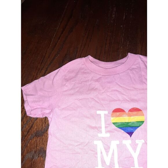 New Girl's 2T Pink Port & Co I Love My Uncles Tee Tshirt Top Cotton Short Sleeve - Picture 3 of 4